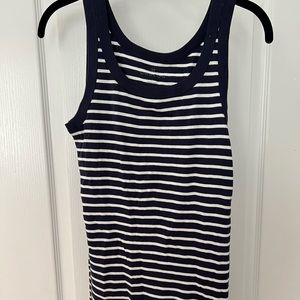 Caslon Navy Striped Tank SZ S